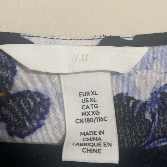 H&M Floral Bleu White Madi Dress women XL boho casual festival boho fairy Y2K - Picture 6 of 9